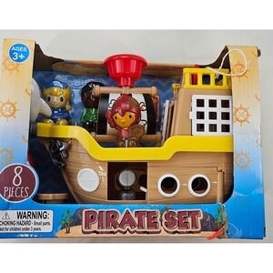 Old East Main Co Pirate Ship Toy Set 8 Pieces Toddler Playset 84908A Ages 3+ New